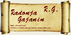 Radonja Gajanin vizit kartica